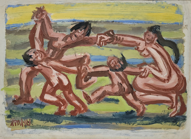이중섭이 1953~55년 무렵 그린 '춤추는 가족'이 1986년 호암갤러리 전시 이후 36년 만에 '이건희 컬렉션 특별전:이중섭'을 통해 일반에 공개됐다. /사진제공=국립현대미술관