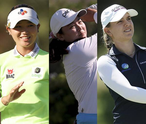 2022년 미국여자프로골프(LPGA) 투어 ISPS 한다 월드 인터내셔널에 출전하는 루키 홍예은 프로, 앨리센 코퍼즈, 스테파니 키리아쿠. 사진제공=Getty Images_LPGA