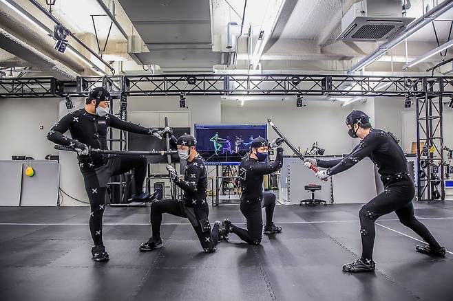 펄어비스 과천 신사옥에 마련된 '모션캡처 스튜디오'. /펄어비스 제공