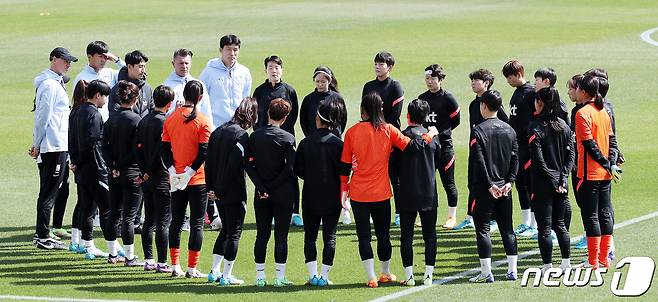 콜린 벨 감독이 이끄는 대한민국 여자축구 국가대표팀. /뉴스1 ⓒ News1 박지혜 기자