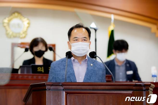 최승선 김제시의회 의원이 17일 열린 제261회 임시회에서 5분발언을 하고 있다. ⓒ News1