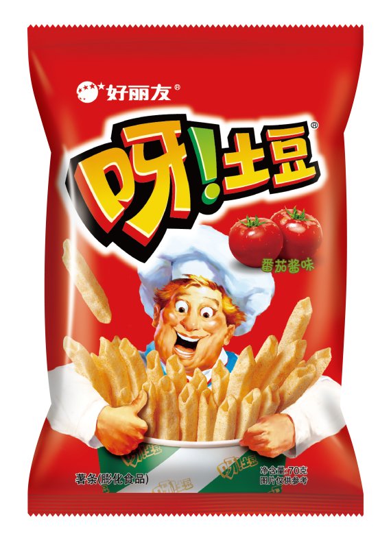 중국에서 판매하는 '야!토도우'(오!감자) 토마토맛