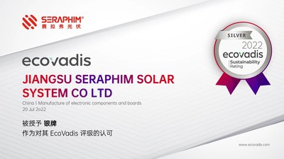Seraphim이 EcoVadis CSR 등급 평가에서 은메달을 받았다.
