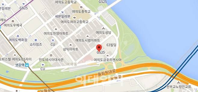 서울 영등포구 여의도동 61-1번지 일대 HMG가 매입한 부지 위치도 (자료=구글 지도 캡처)