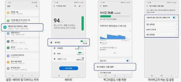 자주 사용하지 않는 앱을 절전 상태로 바꿔, 배터리 소모 줄이는 법. /삼성전자