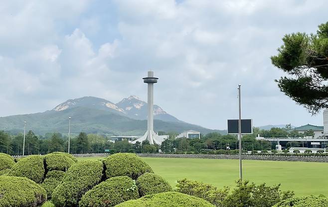 육군사관학교 교정에서 바라본 육사기념관. 김상진 기자