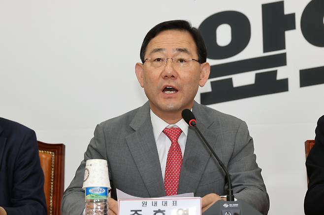 국민의힘 주호영 원내대표가 22일 서울 여의도 국회에서 열린 비대위원회에서 발언을 하고 있다. /2022.09.22 국회사진기자단