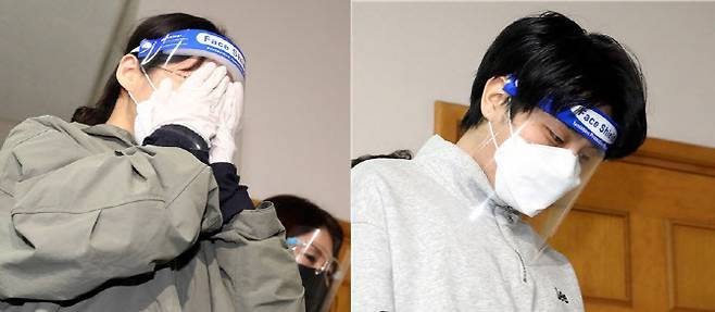 살인 혐의가 있는 이은해(왼쪽)·조현수 씨가 지난 4월19일 구속 전 피의자 심문을 받기 위해 인천지법 법정으로 들어서고 있다.(사진=연합뉴스)