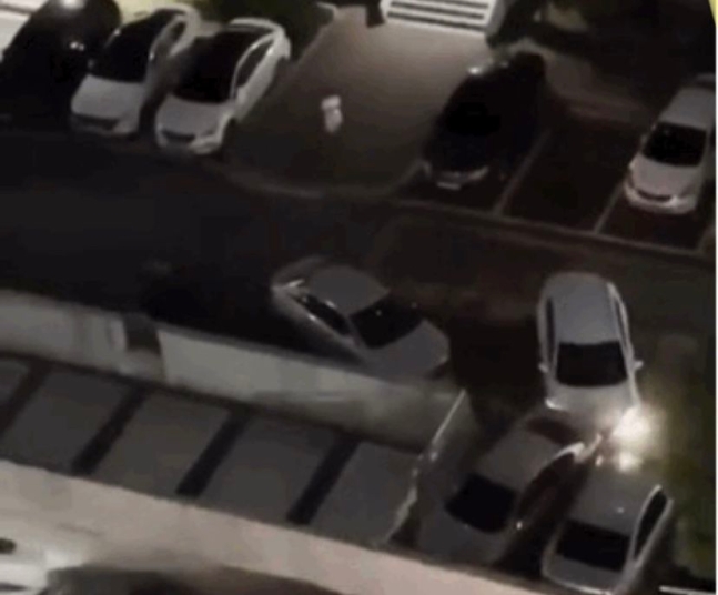 지난 21일 밤 김해의 한 아파트 단지에서 80대 운전자가 주차 도중 차량 7대를 들이받는 사고를 냈다. 유튜브 JPTV
