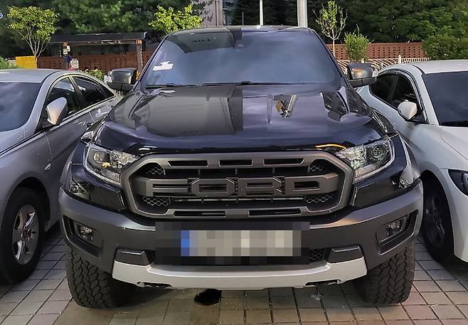 주행 중 시동꺼짐 현상이 나타난 포드 ‘레인저 랩터’. 제보자 제공