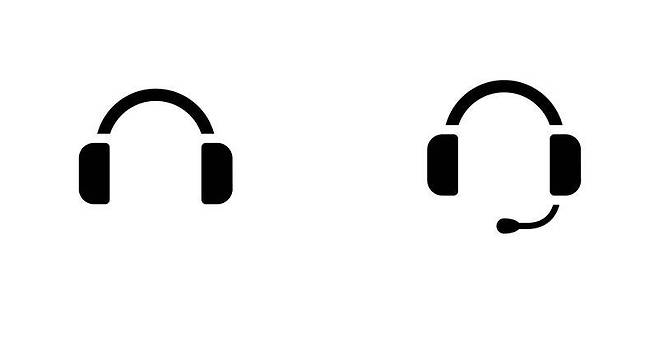헤드폰(왼쪽) 아이콘과 헤드셋(오른쪽) 아이콘. 출처=셔터스톡