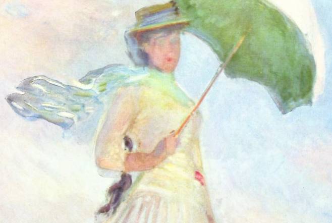 클로드 모네, Woman with a Parasol, Facing Right(일부 확대)