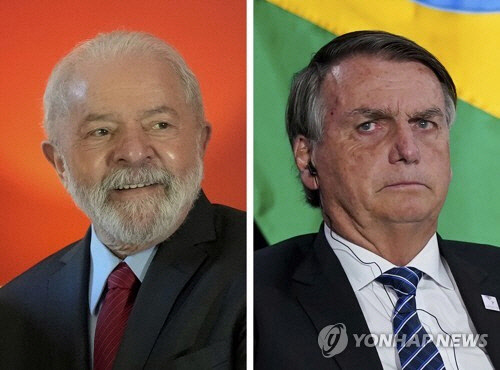 브라질 대선서 1·2위 오른 룰라 전 대통령(왼쪽)과 보우소나루 대통령. [연합뉴스]