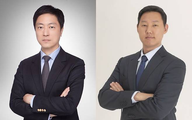 김준수 이랜드킴스클럽 신임 대표(왼쪽)와 김태형 이랜드글로벌 대표. /이랜드