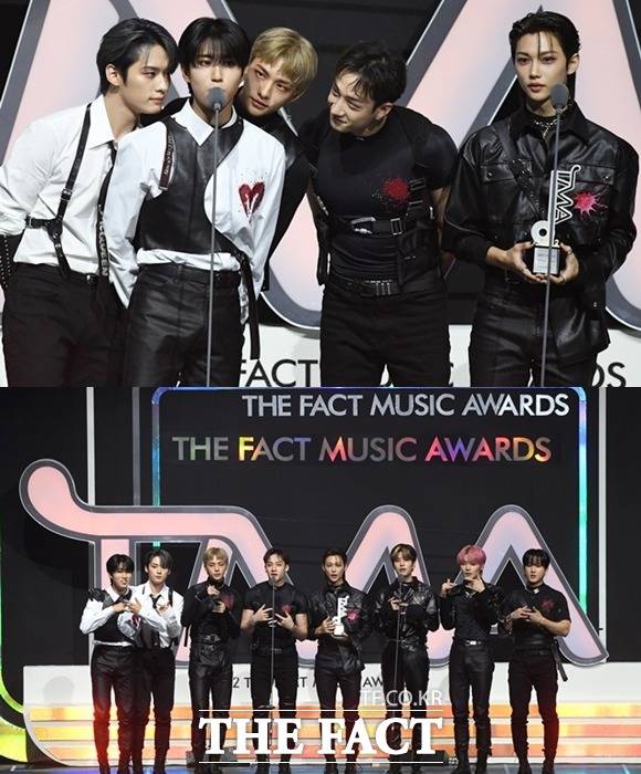 5회 연속 '더팩트 뮤직 어워즈'를 빛낸 스트레이 키즈는 "이번에 2개의 상을 받게 돼서 너무 뿌듯하다"고 소감을 전했다. /배정한·남용희 기자
