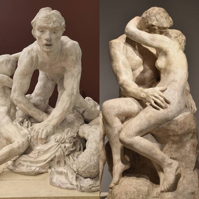 오귀스트 로댕, 우골리노 델라 게라르데스카(좌)-입맞춤(파올로와 프란체스카·우)