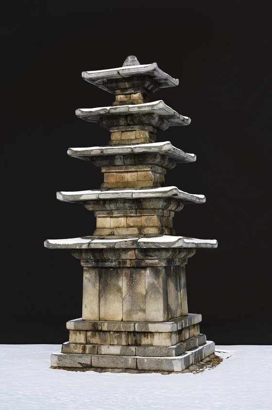 양현모, 정림사, 2014,1830 x 1230, 한지 프린트.