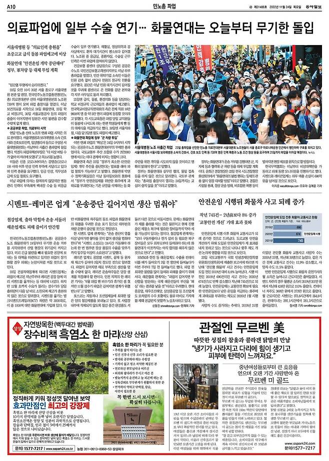 ▲ 동아일보 10면 갈무리.