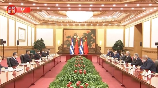 시진핑·쿠바 대통령과 회담 중국중앙TV(CCTV) 화면 캡처