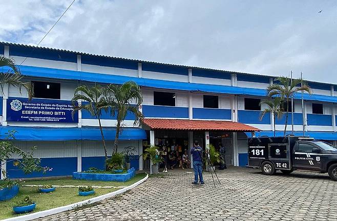 25일(현지 시각) 브라질 에스피리투 산토 주 아라크루즈에 위치한 프리무 비티 주립 학교의 모습. /AFP연합뉴스