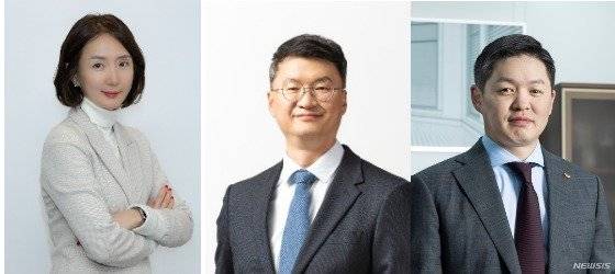 11번가 첫 여성 CEO 안정은(왼쪽부터) 이호정 SK네트웍스 총괄 사장, 사장 승진한 최성환 사업총괄. 사진 각사