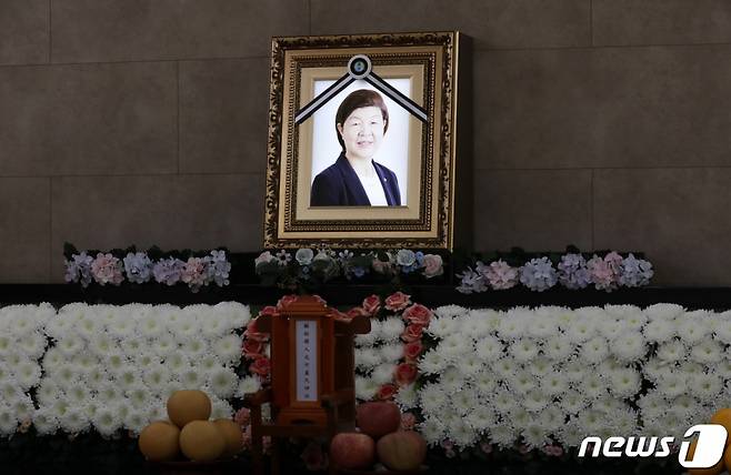 8일 오후 울산 북구 시티병원 장례식장에 노옥희 울산교육감 빈소가 마련돼 있다. /사진=뉴스1
