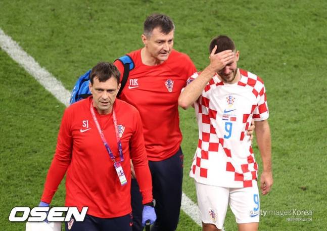 부상으로 교체 아웃되며 눈물을 흘리는 안드레이 크라마리치(호펜하임) / 사진=OSEN