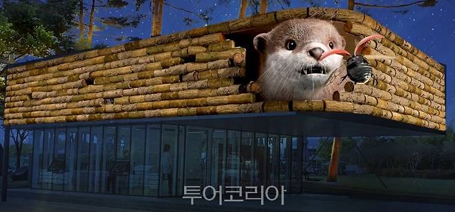 수성못 MOTII 미디어아트 아나몰픽 영상 수달'.사진=대구시