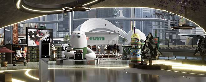 라운지에 위치한 세븐일레븐의 모습