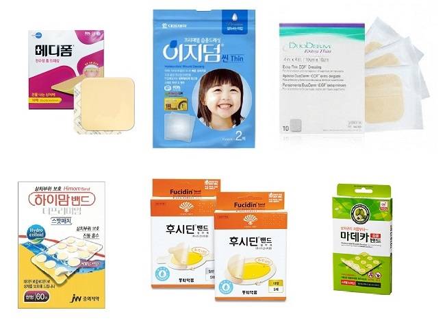 다양한 습윤밴드 제품들. /사진=각사 홈페이지