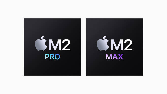 애플의 차세대 실리콘칩 'M2 프로'와 'M2 맥스' (애플 제공)