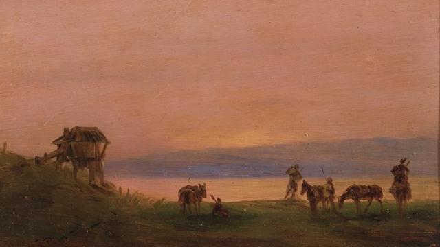 러시아군에 도난 당한 우크라이나 풍경화가 이반 포키토노프의 1890년대 대표작인 '강둑 위의 피케, 노을'. 위키피디아 캡처