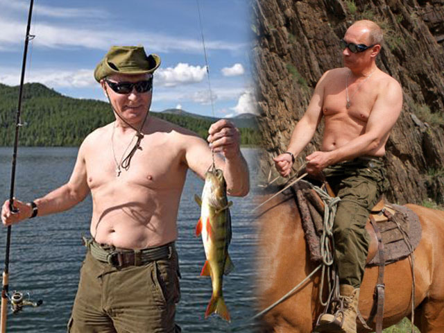남성적 이미지를 과시하며 상의 탈의한 사진을 공개한 푸틴 대통령. [이미지출처=연합뉴스]