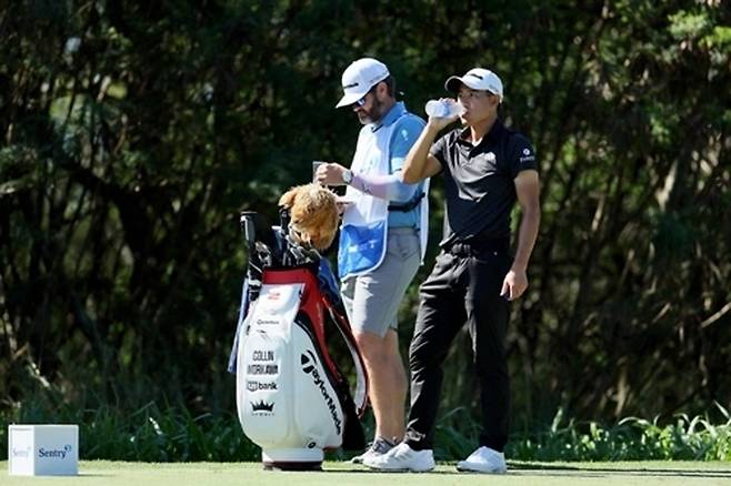 콜린 모리카와에 이력서를 보낸 뒤 캐디가 된 J.J 바코백. 【AFP 연합뉴스】