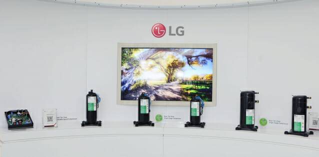 기존 대비 지구온난화지수(GWP)를 대폭 낮춘 R454B와 R32 냉매를 적용한 다양한 인버터 컴프레서 제품(사진=LG전자)
