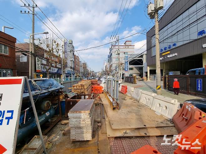 부산 사상~하단선 공사현장. 박진홍 기자