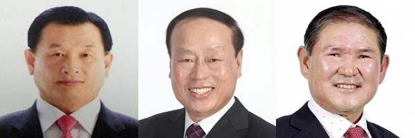 왼쪽부터 북내농협 이호수(70) 현 조합장, 원용동(64) 전 전무, 이병옥(65) 여주시새농민회장.