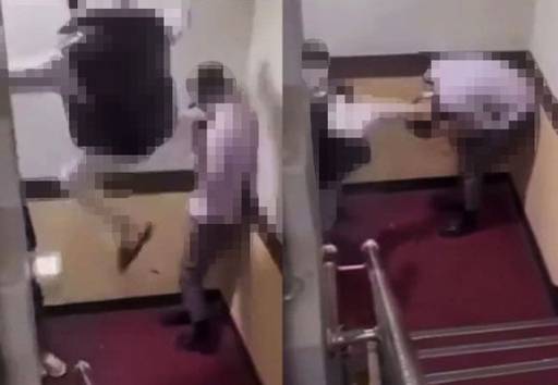 지난달 17일 인천 미추홀구의 한 모텔로 40대 남성을 유인해 폭행하는 10대들의 모습. 가해자들은 촬영한 폭행 영상을 사회관계망서비스(SNS)에 직접 공개하기도 했다. 온라인커뮤니티 갈무리