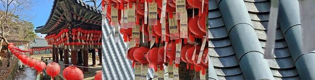 갤럭시S23 울트라로 촬영한 사진. 왼쪽부터 1배, 30배, 100배줌. 멀리 있는 기왓장이 눈앞에 있는 것처럼 선명하다./사진=백유진 기자 byj@