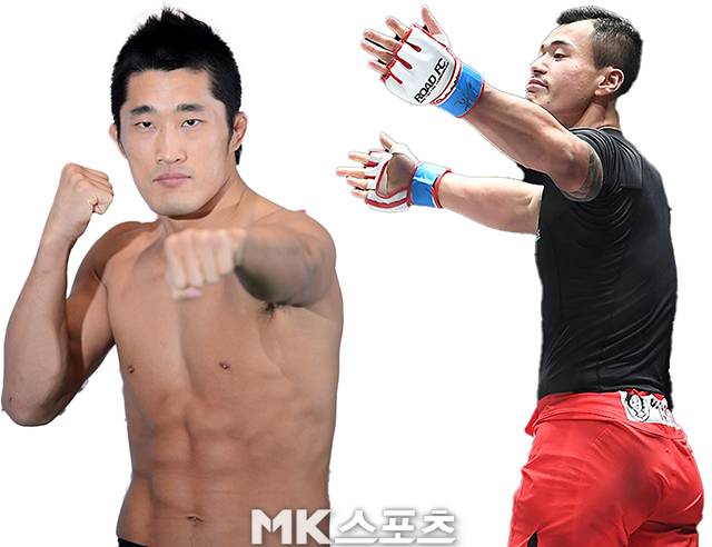 UFC 출신 방송인 김동현(왼쪽), 로드FC 미들급 챔피언 황인수. 사진=MK스포츠DB