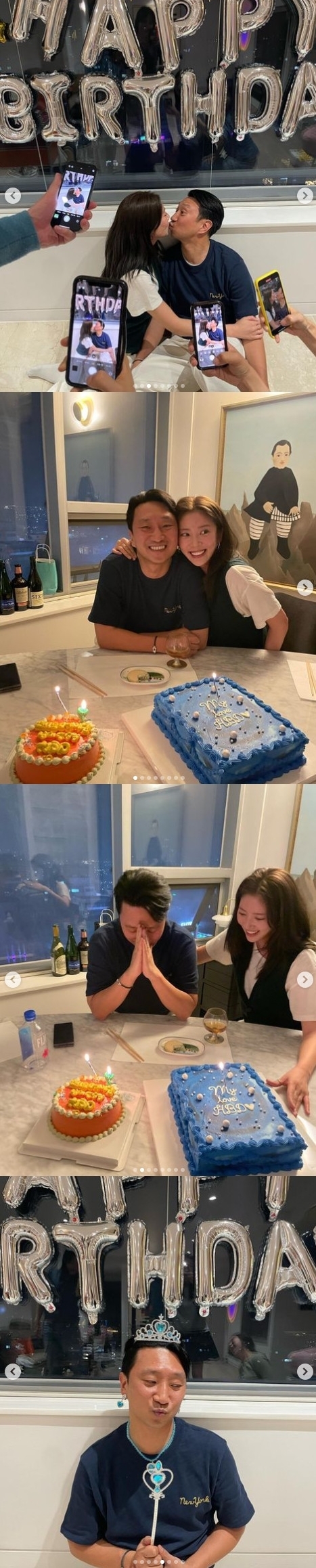 Seoul:) = Singer and actor Son Dam-bi celebrated her husband Lee Kyou-hyuks birthday.Son Dam-bi posted several photos on his 11th day with an article entitled My Love Happy Bus Day! Thank you all on his instagram.In the photo, Son Dam-bi is seen kissing Lee Kyou-hyuk, who was also invited to the party and is seen filming the pair on his mobile phone.Son Dam-bi also poses positively with Lee Kyou-hyuk in front of the cake, while Lee Kyou-hyuk focuses his attention on his birthday wishes or holding a magic rod while wearing a princess crown.Meanwhile, Son Dam-bi married former speed skater Lee Kyou-hyuk in May last year.