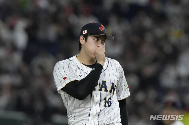 [도쿄=AP/뉴시스]일본 야구대표팀 오타니 쇼헤이. 2023.03.16.