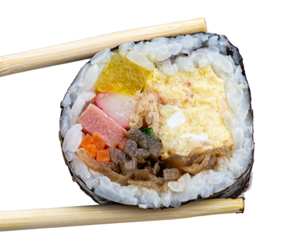 두꺼운 이 달걀! 이것이 이 집 김밥맛의 비결이다. 달콤하다!