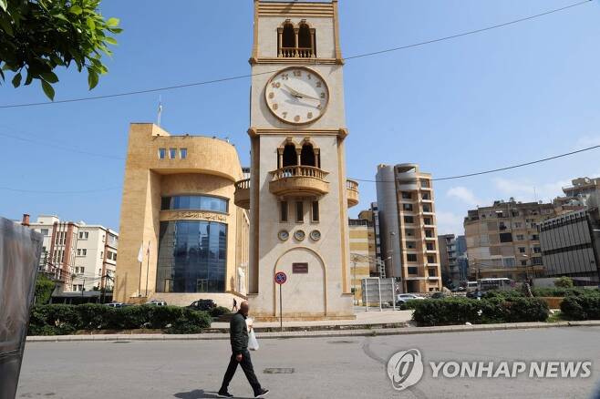 레바논 수도 베이루트 즈데이데의 시계탑. [AFP 연합뉴스 자료사진. 재판매 및 DB 금지]