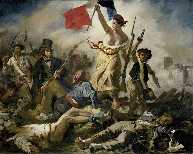 “저 음란한 놈들을 잡아 족치자”. 1789년 프랑스 혁명을 기념하는 외젠 들라크루아의 ‘민중을 이끄는 자유’. 1830년 작품.
