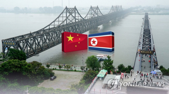 북한 신의주와 중국 단둥을 잇는 압록강대교. 연합뉴스 자료사진