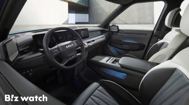 기아 EV9 GT라인 1열 모습./사진=기아