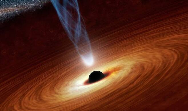 블랙홀의 그래픽 이미지