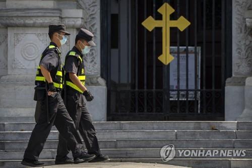중국 베이징 왕푸징의 가톨릭교회 [AP=연합뉴스 자료사진. 재판매 및 DB 금지]