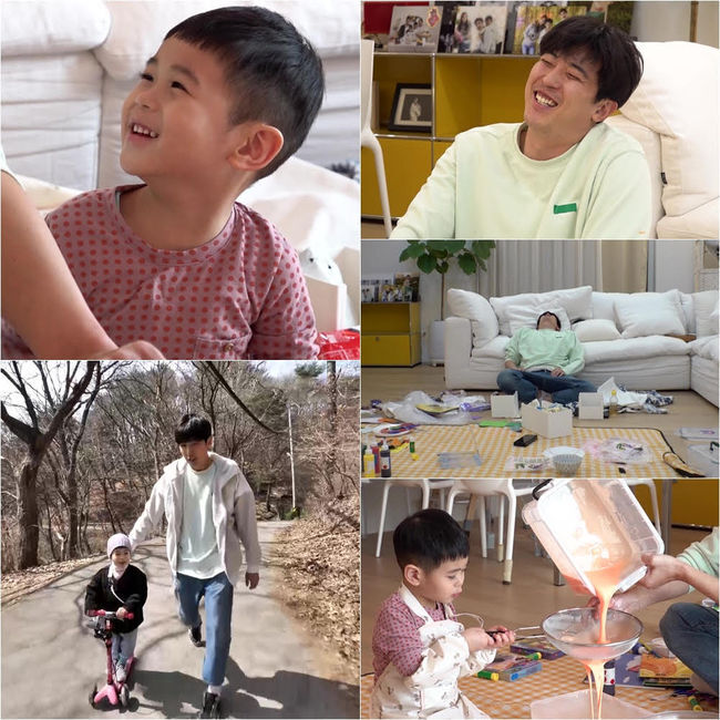Kang Kyung-joon, who newly joined the  ⁇  Superman is back, announces the birth of  ⁇  Reality Father  ⁇ , which repeatedly plays and eats with his son Jung Woo and causes a strange sense of deja vu.The 473th episode of KBS2TVs The Return of Superman, which airs at 10 p.m. today (7th), will be decorated with the episode Shh!, which is a secret to the mother.Kang Kyung-joon, who became a new family member of the Return of Superman, and his son Jung Woo, who is five years old, will show off the charm of  ⁇   ⁇   ⁇   ⁇   ⁇   ⁇ .In the meantime, Kang Kyung-joon is wondering if he has done a proper  ⁇  Deviance child care operation for Haru without Jang Shin-young.On this day, Kang Kyung-joon, along with his son Jung Woo, enjoys a free day without a wife and becomes a real father.Kang Kyung-joon starts Deviance to the Mountain with Jung Woos art school class dinged. I have forgotten my wife Jang Shin-youngs new party, The art academy must go.In addition, Kang Kyung-joon opens Jung Woo Land for Jung Woo in the middle of the living room, forgetting even the laundry that Jang Shin-young asked for.Furthermore, Kang Kyung-joon is going to give a smile to the audience by sweeping all kinds of dust in the house by burning Jung Woo as a playground, rather than washing clothes.Kang Kyung-joons first appearance, which will create a strange sense of desperation in the form of a non-planned reality Father, raises expectations.Jung Woo is expected to catch the eye with Kang Kyung-joons Deviance child care. On this day, Jung Woo pours milk into a box of chocolate cereal and holds a chocolate party.Because of my mothers strict diet management, I go straight to the mouth of the chocolate-covered cookies that I have not been able to eat, and enjoy the sweetness of the first Deviance of my life.In the appearance of the lovely Jung Woo, Kang Kyung-joon smiles without thinking about it.Jung Woo, who went to the mountain, climbs up and down the mountain on a kickboard, exploding the irresistible charm with innocent laughter in the world.On the other hand, Kang Jeong-ja takes the culmination of the  ⁇   ⁇   ⁇   ⁇   ⁇   ⁇   ⁇   ⁇   ⁇ .................................Jung Woo is said to be able to show off his artistic talents in Kang Kyung-joons clothes, saying that he makes the living room a pink sandy sea by shaking the touch sand on the floor.However, Jung Woo was surprised at the state of the house where his mother, Jang Shin-young, came back to Haru, saying, Mom, I did it!I shouted innocent laughter and Poporos mothers anger at once. I am so excited about the charm of Jung Woo, the youngest person who melts Jang Shin-young.KBS 2TV  ⁇  The Return of Superman  ⁇  is broadcast every Friday night at 10:00 pm.KBS 2TV The Return of Superman